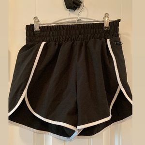 Black and white high waisted athletic shorts, size small